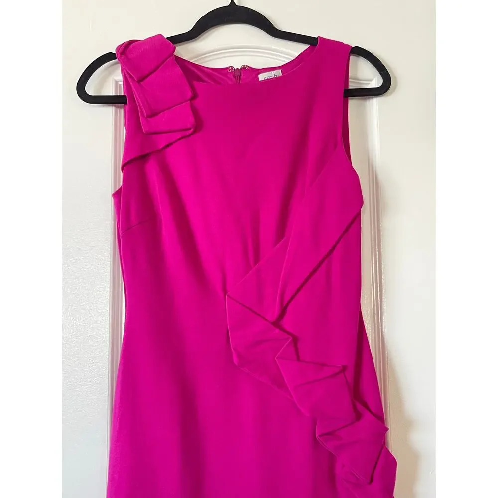 Vintage Cache Ponte Knit Sheath
Dress Ruffle Fitted Size 4 - Picture 4 of 7